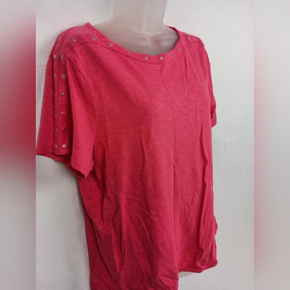 2/$30 CHICOS Barbiecore Mean Girls Pink Women's Casual Top‎ (#1,214) - Picture 5 of 9
